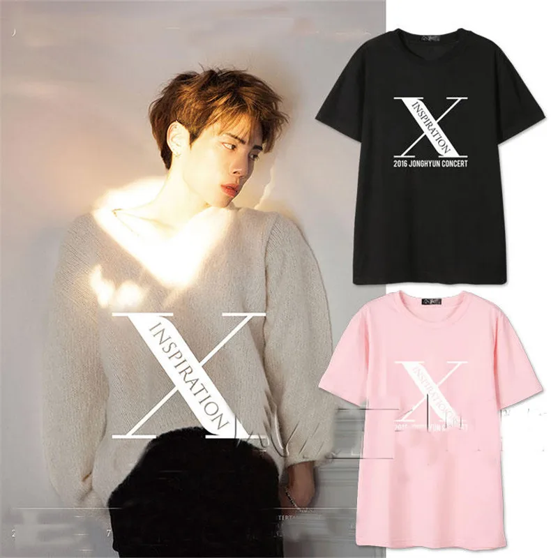 

Kpop Shinee T-shirt Unisex Jonghyun X-INSPIRATION Concert men Tshirt Tee Tops