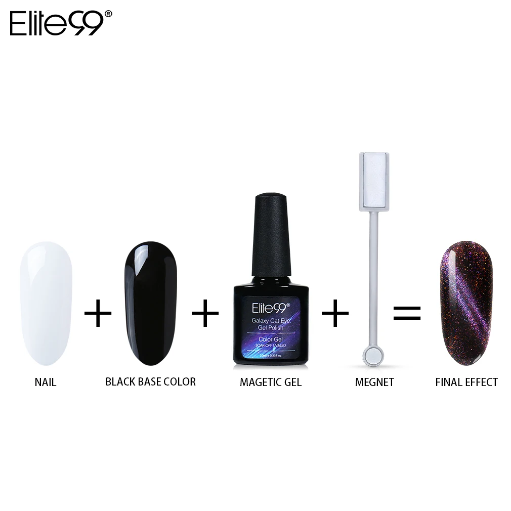 Elite99 Galaxy кошачий глаз гель для ногтей Хамелеон магнитный отмачиваемый