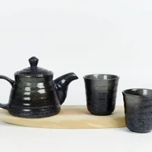 Креативный Глазурованный керамический чай, горшок из двух чашек чая кунг-фу, домашний простой и удобный чай