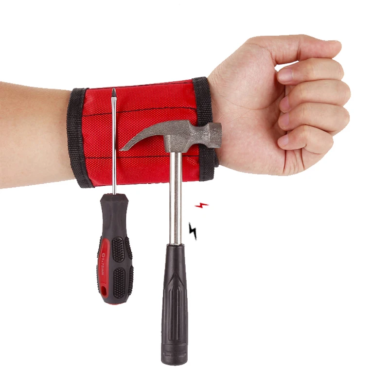 

Magnetic polyester bracelet portable tool bag electrician wristband screw repair tool