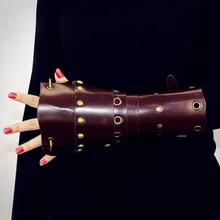 Реквизит для косплея широкие из искусственной кожи, Bracer, шнуровка, воин, коричневая рука, доспехи, манжета, веревка, стимпанк, средневековая гаунтлет, браслет