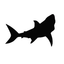 17*11cm grand requin blanc autocollants moto amusant autocollants et décalcomanies personnalisés