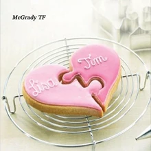 2 шт./компл. любовь головоломка печенья резак 3D нержавеющая сталь Свадьба Помадка Торт Декоративные приборы DIY Форма для выпечки Плесень