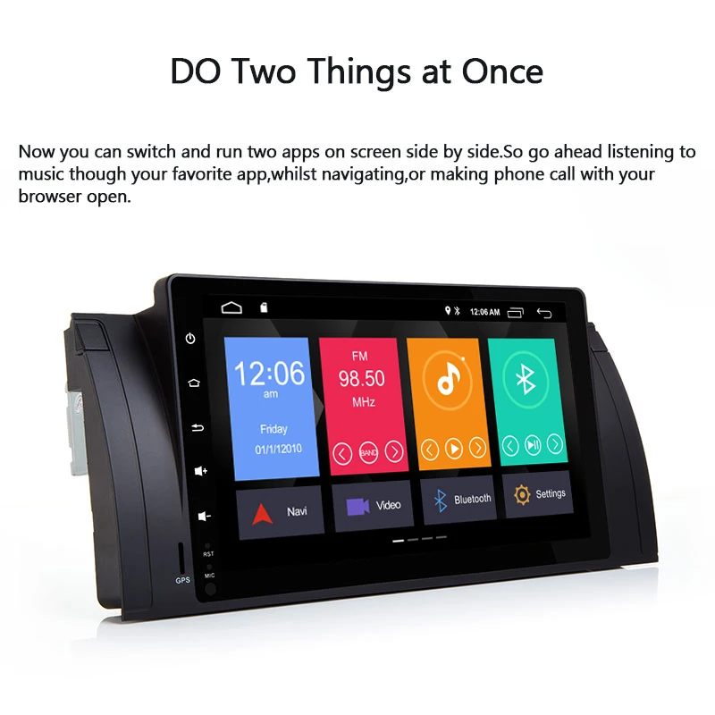 Top 9 inch Touch Screen 1 din Android 9.0 Car Multimedia Radio for BMW E39 E53 X5 Stereo gps navigation Audio Wifi 4G Bluetooth RDS 1