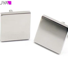 Fashion metal 316L stainless steel fashion square casual cuff links blank for man