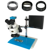 " ЖК-монитор с разъемом HDMI непрерывное Масштабирование Тринокулярный стереомикроскоп HD HDMI 20MP камера большой верстак телефон ремонт паяльные инструменты