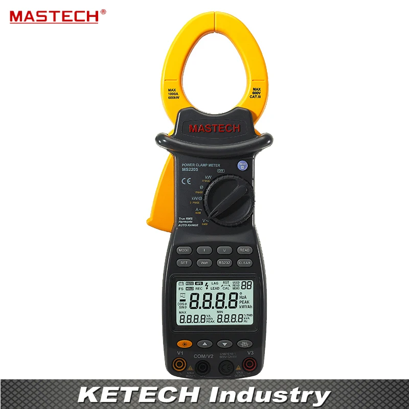 

MASTECH MS2205 Digital Power Clamp Meter 3 Phase Harmonic Tester RS232 Interface