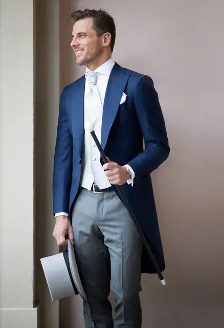 2017 Latest Coat Pant Design Navy Blue Wedding Suits For Men Groom 2017 Latest Coat Pant Design Navy Blue Wedding Suits For Men Groom Tailcoat Slim Fit 3