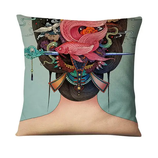 Modern Painting Girls Printed Pillowcase Home Decoration Pillow Art Cushion Decorative Pillows Home Decor Sofa Throw Pillow 