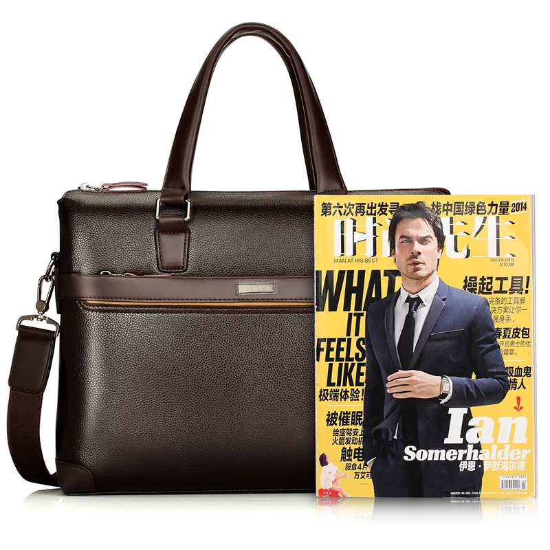 

Real PU leather high-end design men's new men's bag handbag briefcase oblique cross shoulder computer bag men's business package