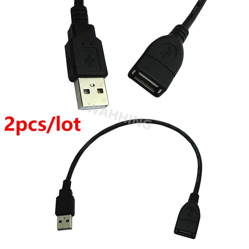 

2pcs USB 2.0 Male to Female Extension Cable USB Extend Data Sync Cable Adapter Cord Connector 30cm HY1328
