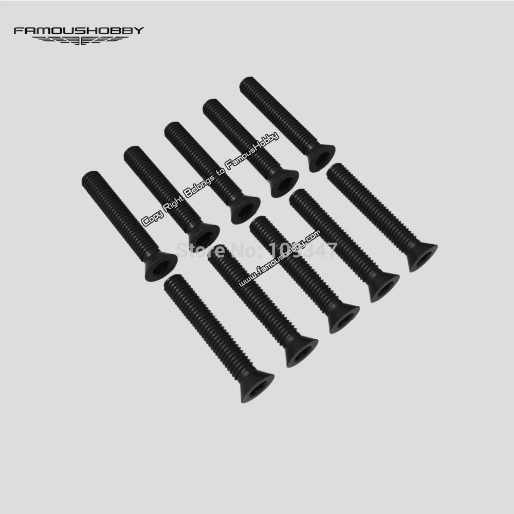 

Famoushobby SCW077 M3X18mm Black Flat Head Screws for Multicopter 10pcs/ pack