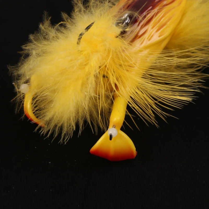 3D Stupid Duck Topwater Fishing Floating Artificial Bait, Plopping and Splashing Feet Hard Fishing Geer