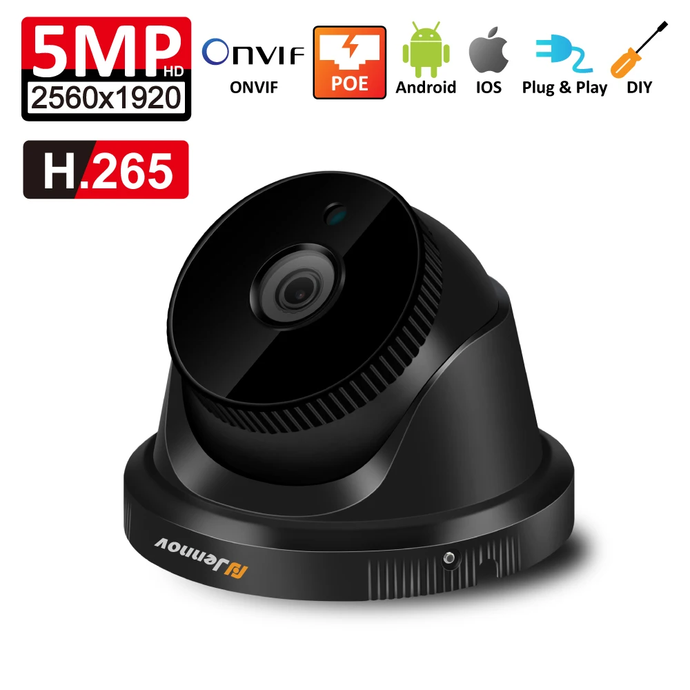 

Einnov 5MP 2MP H.265 IP POE Security Dome Onvif Camera Outdoor Waterproof Video Surveillance Cameras Network Camera Night View