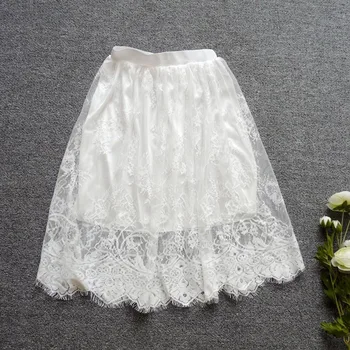 

Women Lace Skirts Summer Mesh Tulle Skirts Hollow Out Short Pencil Skirts New