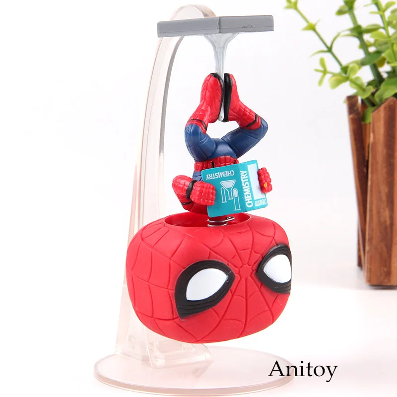 

Hot Toys Bobble Head Spider-man Action Figure Vinyl Figure PVC Anime Homecoming Spiderman Toys Doll with Retail Box 14cm