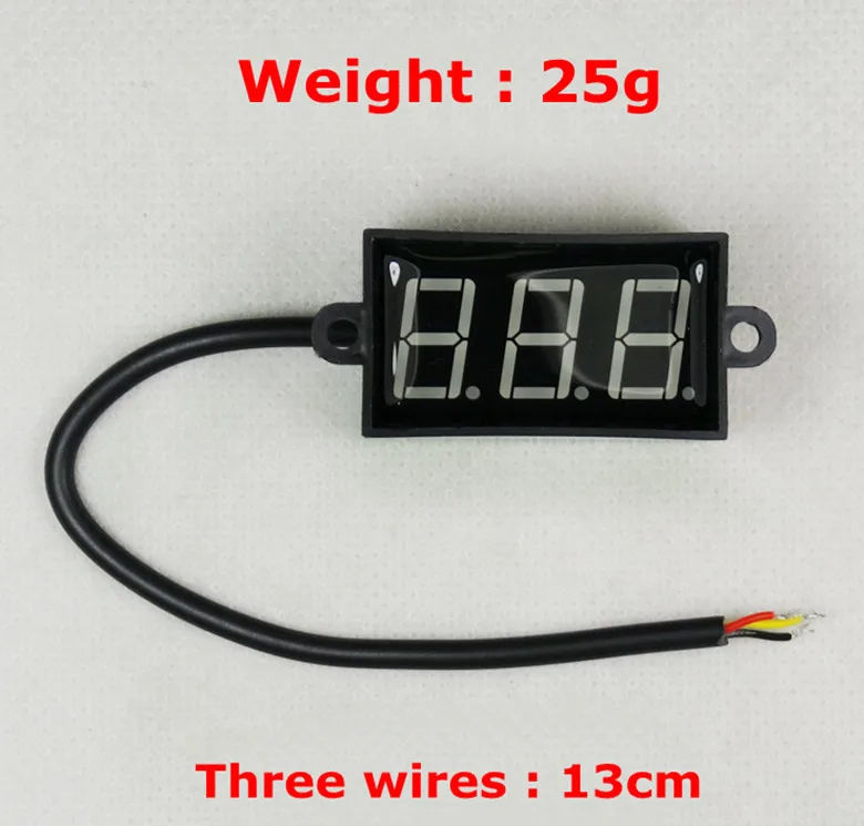 Waterproof 0.56" 3 bit 3 wires Voltmeter DC0-100V red