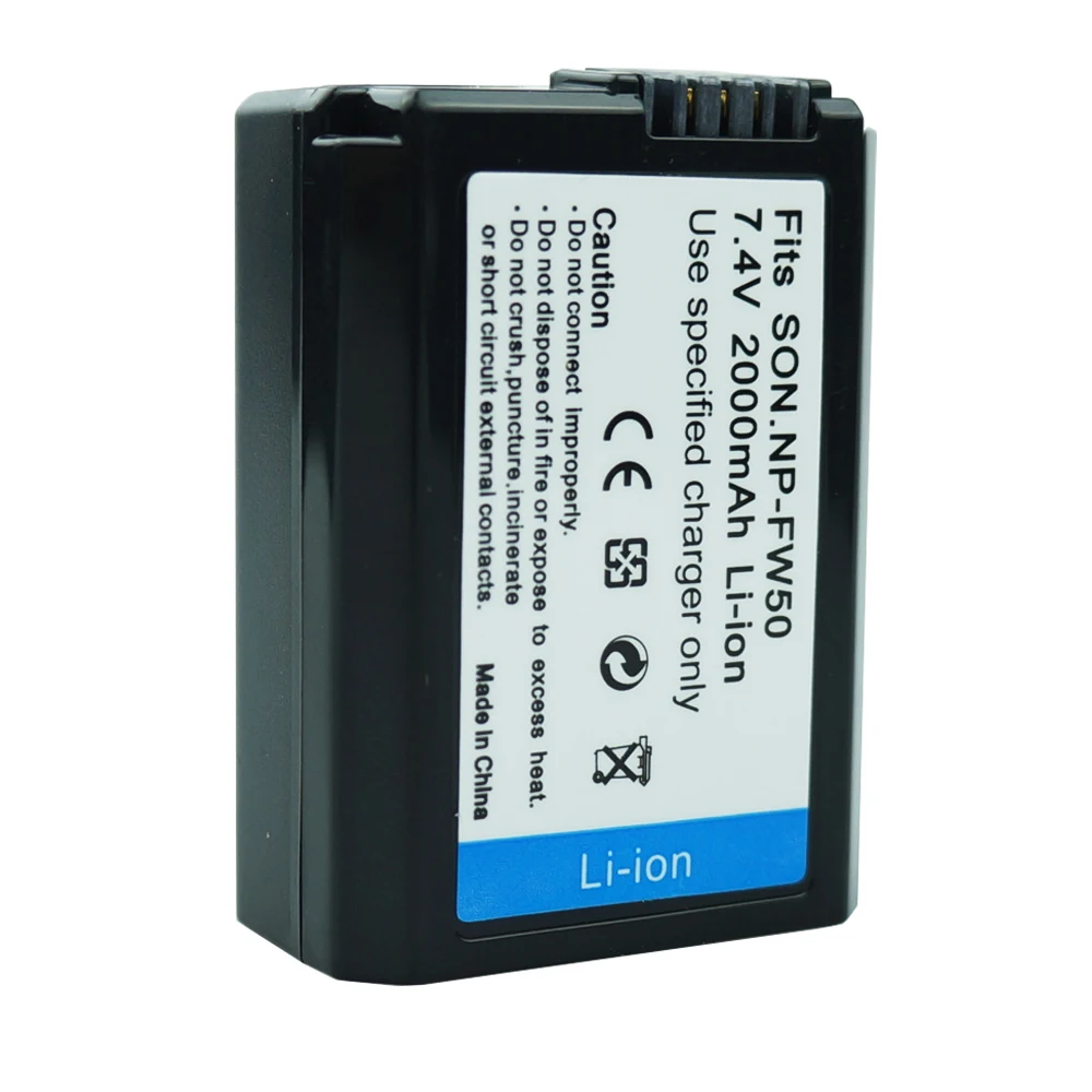 

2000mAh NP-FW50 battery NPFW50 NP FW50 Replacement bateria For Sony Alpha 7 a7 7R a7R 7S a7S a3000 a5000 a6000 NEX-5N 5C Camera