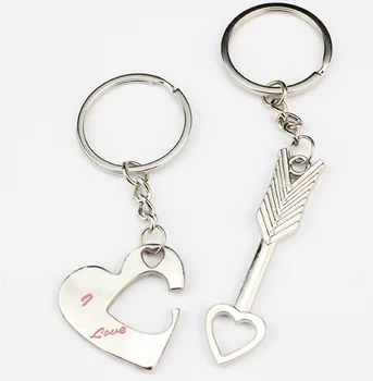 

by DHL/Fedex 1000set Design key Chain Arrow Pendant I Love You Couple keychain Love Surprised Valentine's Day Gift Custom