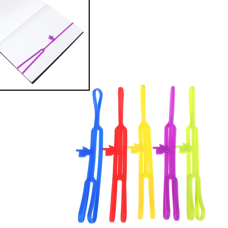 

1Pc Reader Tool Silicone Bookmarks Elasticity Bookends Book Clip Organizer office Items Stuff Accessories Supplies Products