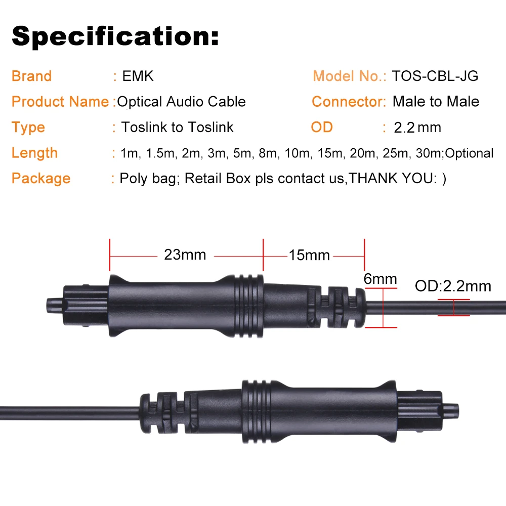 Optical Fiber Audio Cable Toslink Digital SPDIF Cable 1m 2m 3m For Blu-ray CD DVD player Xbox 360 PS3 Mini Disc AV (3)