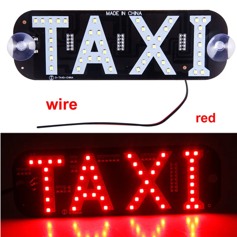 Светильник такси, рекламный светильник, панель, знак 12 В, светодиодное автомобильное зарядное устройство, лобовое стекло кабины, сигнальный светильник лампа ветрового стекла с сигаретным светильник er - Мощность в ваттах: wire red