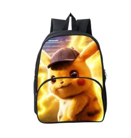 as picture Hot Pokemon Detective Pikachu Backpacks For Boys Girls School Gifts For Kids 3D Pattern School Bag Mochila Cute School Bags - Цвет: as picture