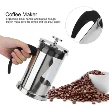 

600ml Stainless Steel Manual French Presses Pot Coffee Maker Filter Pot Household Coffee Machine Coffee Pot Percolator Tool