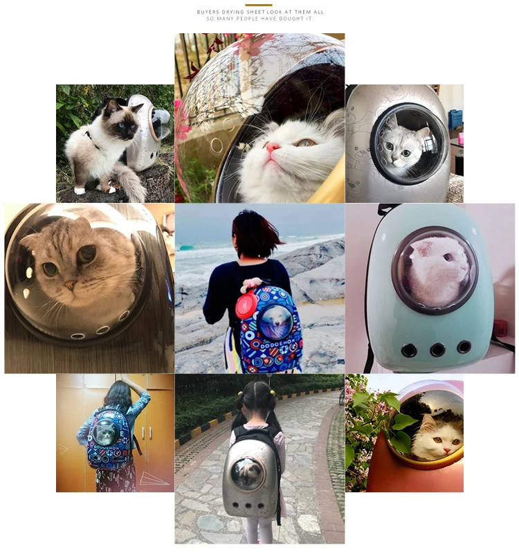 Space Capsule Astronaut Pet Cat Backpack Bubble Window for Kitty Puppy Chihuahua Small Dog Carrier Crate Outdoor Travel Bag Cave