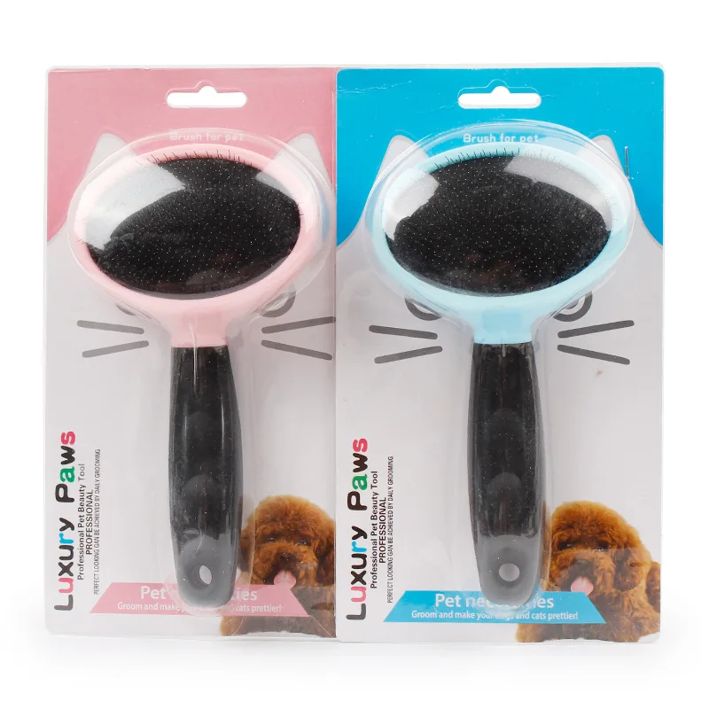 Pet Slicker Brush for Dogs and Cats Soft Rubber Handle Pet Comb Dematting Grooming Tools Easy Removing Shedding Fur and Tangle