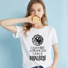 Camiseta de mujer I'm Not A Princess I'm A Khaleesi camiseta madre de dragones Daenerys Targaryen inspirado Juego de tronos camisetas