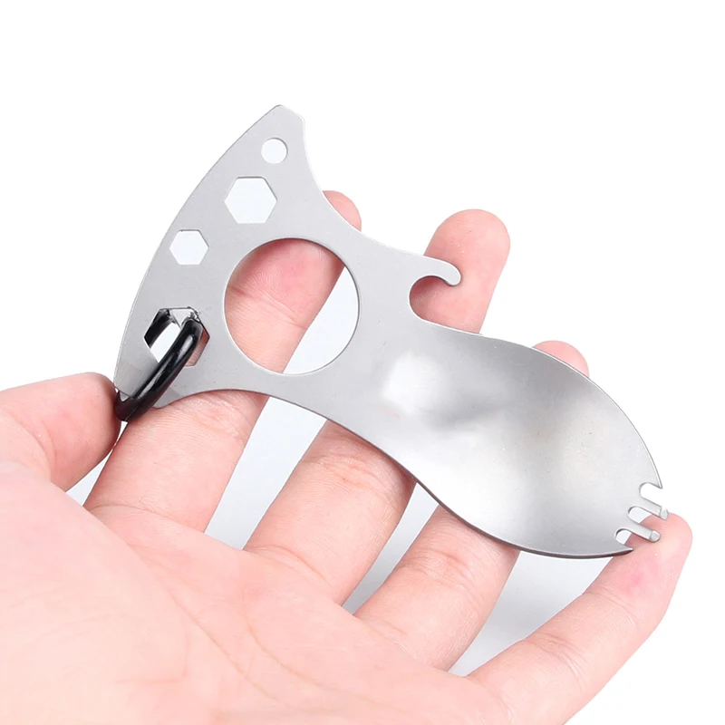 

Survival Gear Spoon Fork Opener Knife Tactical Fishing Hunting Hiking Camping EDC Tool Military 21-0011