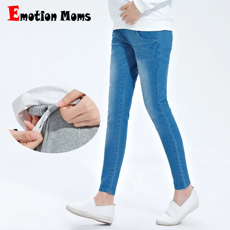 

Emotion Moms Elastic Waist Maternity Jeans For Pregnancy Clothes For Pregnant Women Pants Maternity Trousers spring winter