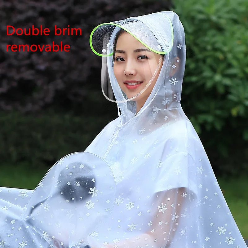 2.Single double rain poncho raincoat Transparent waterproof rain gear electric bicycle battery car motorcycle ladies poncho adult battery car rain poncho Fashionable