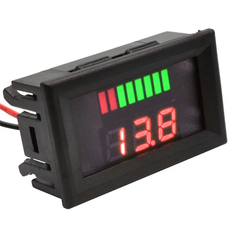 

DC12-60V Waterproof LED Digital Display Voltmeter Mini Voltage Meter Lead Acid Battery Capacity Checker Tester Cars Motorcycles