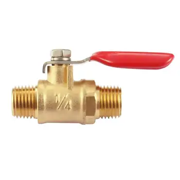 

Brass Mini Ball Valve Close Switch, 1/4" NPT Male x 1/4" NPT Male Hose Barbed Pipe Fitting, 180 Degree Operating Handle