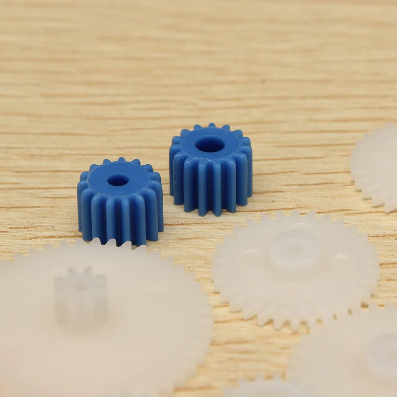 60 unids/set juego de engranajes de plástico DIY correa de polea gusano doble engranaje para Robot herramienta de bricolaje