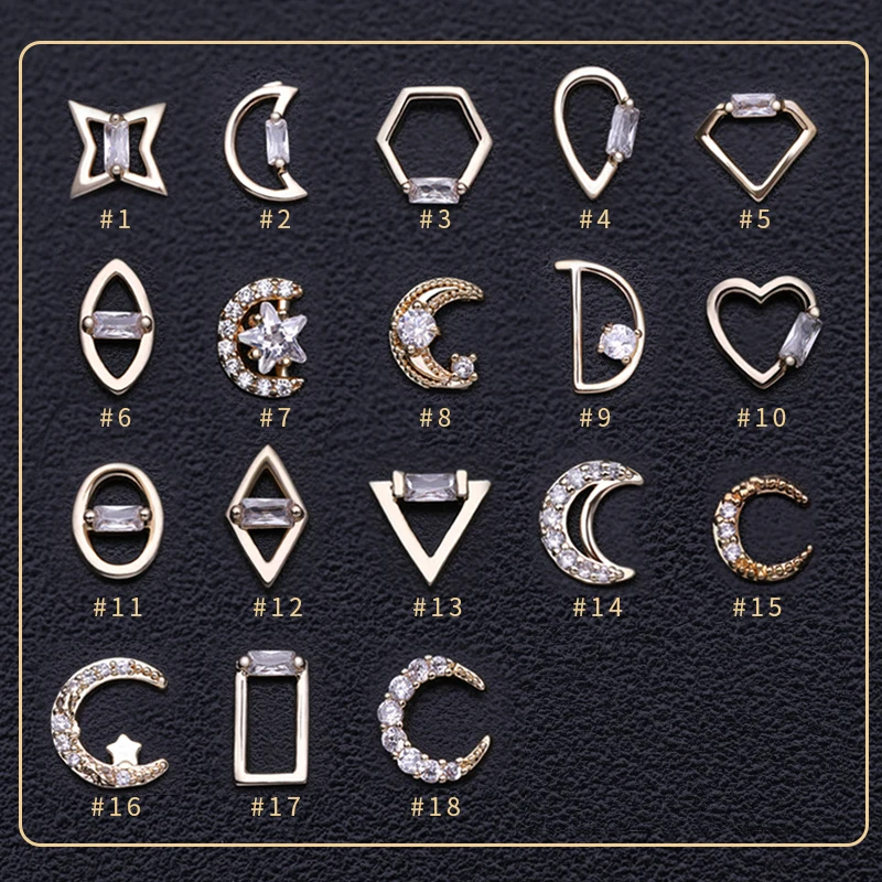 

3Pcs/Set 3D Nail Art Decoration Mixed Shape Nail Rivet Studs Nail Art Accessories Shining Charms for Gel Polish DIY Decors