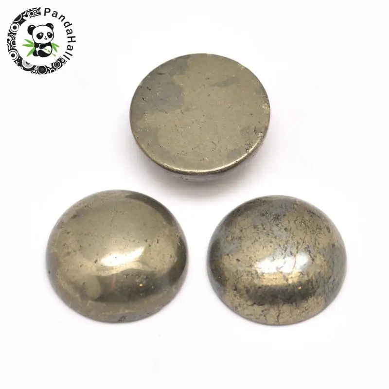 Пиритовые Кабошоны полукруглые натуральные 20 шт. для самостоятельного