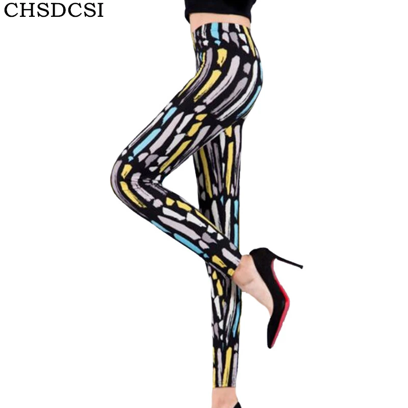 

CHSDCSI High Elasticity Workout Push Up Printing Legging Women Legins Trousers Slim Pants Skull High Quality Fitness Leggings