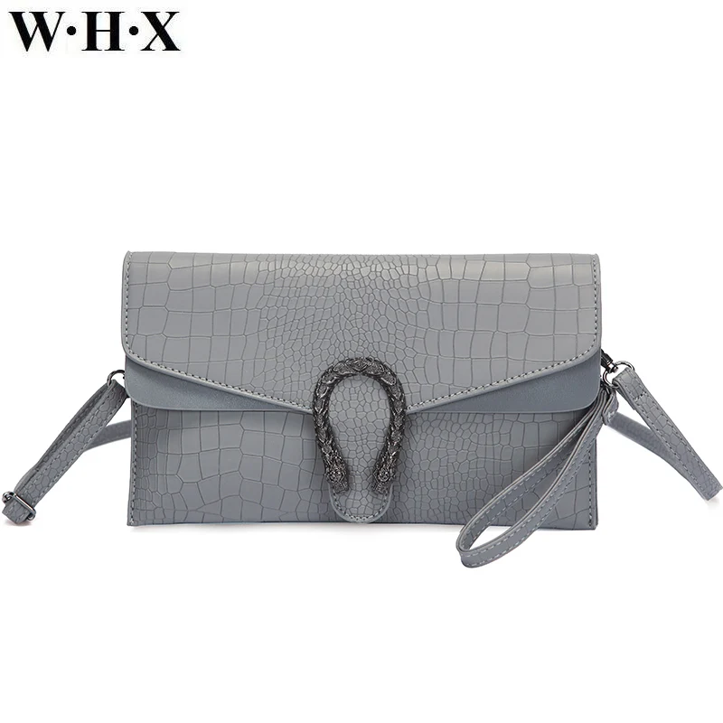 

WHX Designer Women Evening Bag Women Geometric Shoulder Bag Handbag crocodile grain Female Messenger Bags Bolsas Feminina