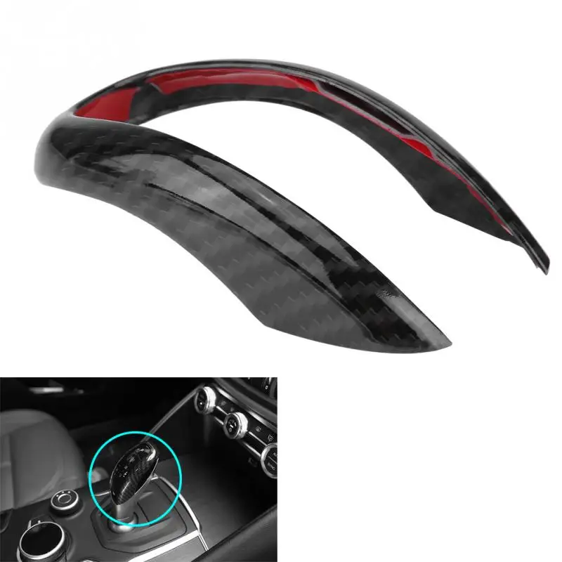 

Car Auto Carbon Fiber Interior Gear Shift Shifter Knob Frame Cover Trim for Alfa Romeo Stelvio/Giulia