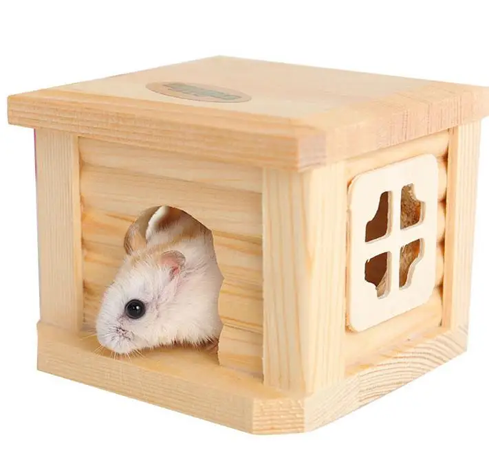 

Hamster House Cute Small Animal Pet Rabbit Wood Nest Rat Squirrel Guinea Pig Winter Warm Cage Hamster Accessory Portable Cabin