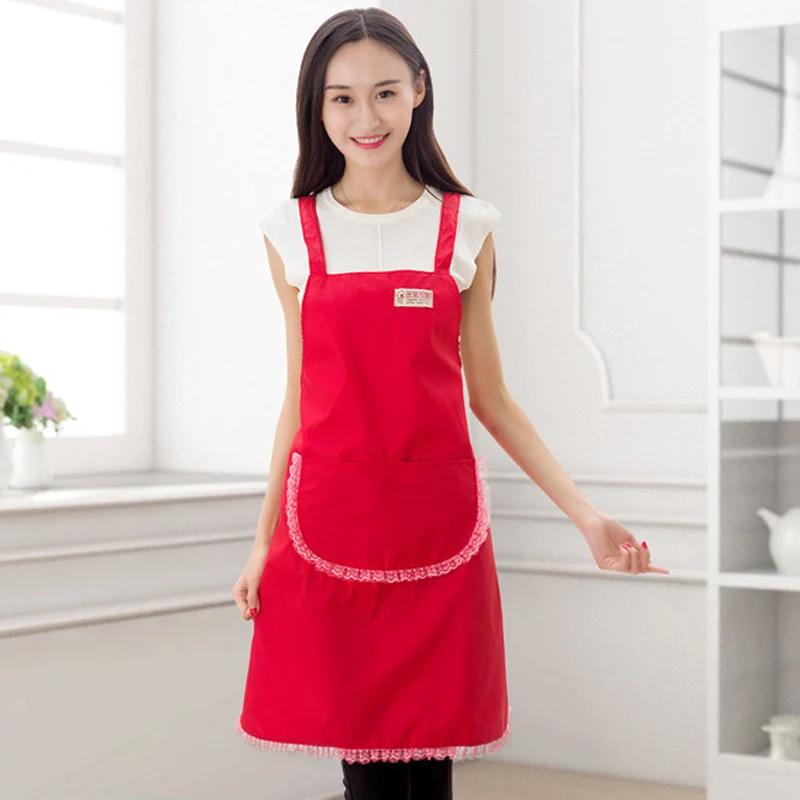 

Princess Kitchen Apron Maid Lace Aprons With Pocket Women Avental de Cozinha Divertido Tablier Cuisine Pinafore Bibs Custom-logo