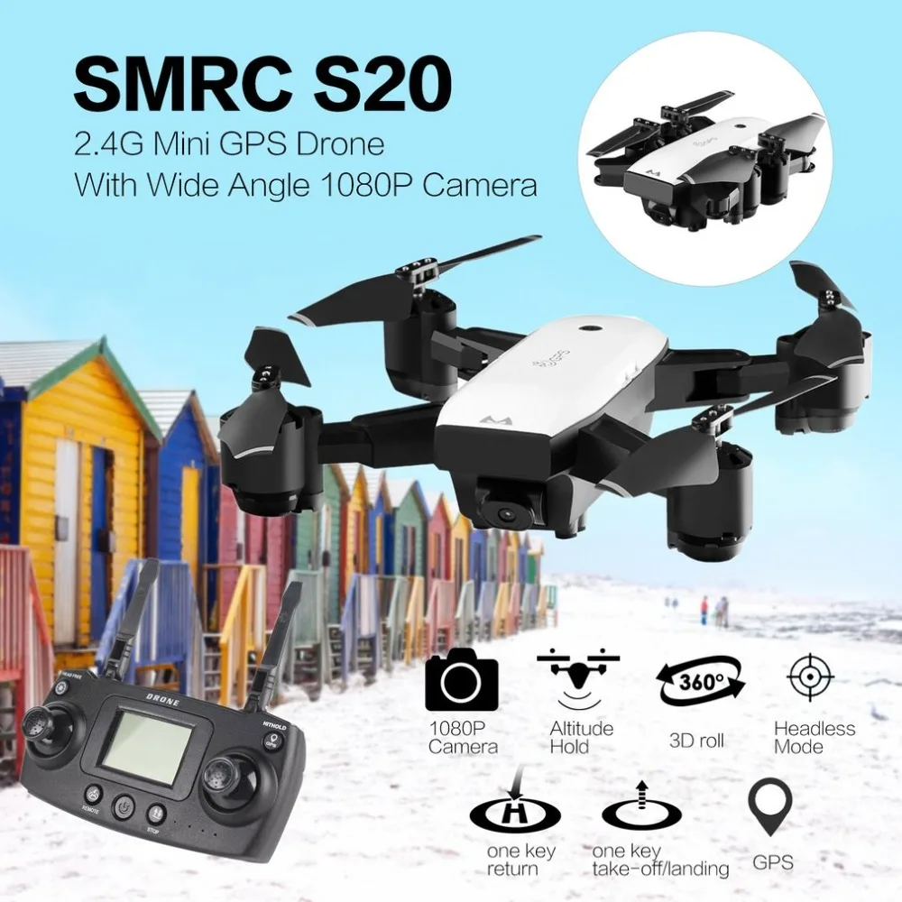 

SMRC S20 6 Axles Gyro FPV 720/1080P/Wide Angle Camera Mini Drone Portable RC Quadrocopter Folding RC Helicopter Portable Model