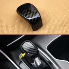 Preto Fibra de Carbono Olhar Mais Fina Capa Para Honda Accord 10th Car Deslocamento de Engrenagem Knob Transmissão Automática Painel de Toque Acessórios