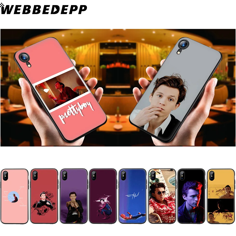 

WEBBEDEPP Tom Holland Spiderman Soft Silicone Case for iPhone 11 Pro Xr Xs Max X or 10 8 7 6 6S Plus 5 5S SE Case 8 Plus