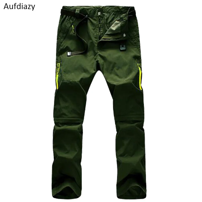 Aufdiazy 5XL extraíble de secado rápido pantalones de senderismo hombres de Trekking de verano pesca pantalones cortos deportes al aire libre de la montaña escalada pantalones JM056