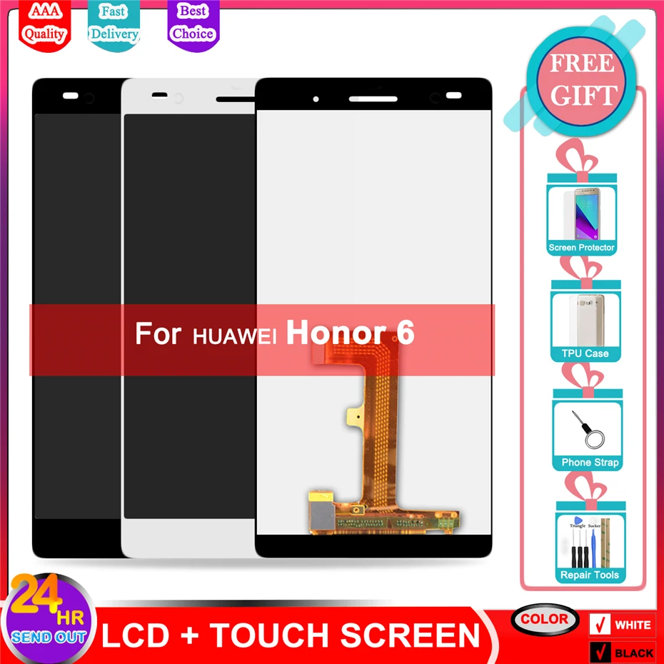 

LCD For Huawei Honor 6 H60-L02 H60-L12 H60-L04 LCD Display Touch Screen Digitizer Assembly Replacement Free Adhesive tape