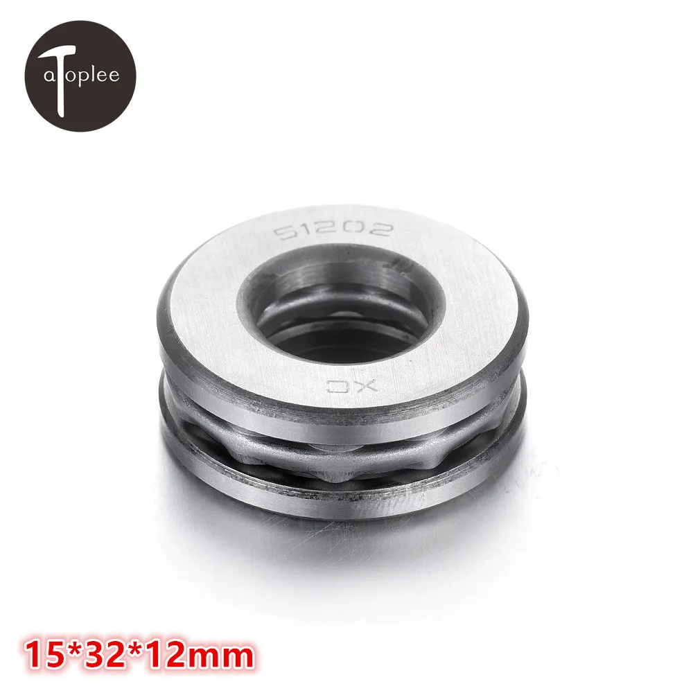 

1Pcs 51202 Flat Thrust Ball Bearings Bearing Steel 15*32*12mm For Crane Hook Jack Low Speed Reducer Accessories Bearings
